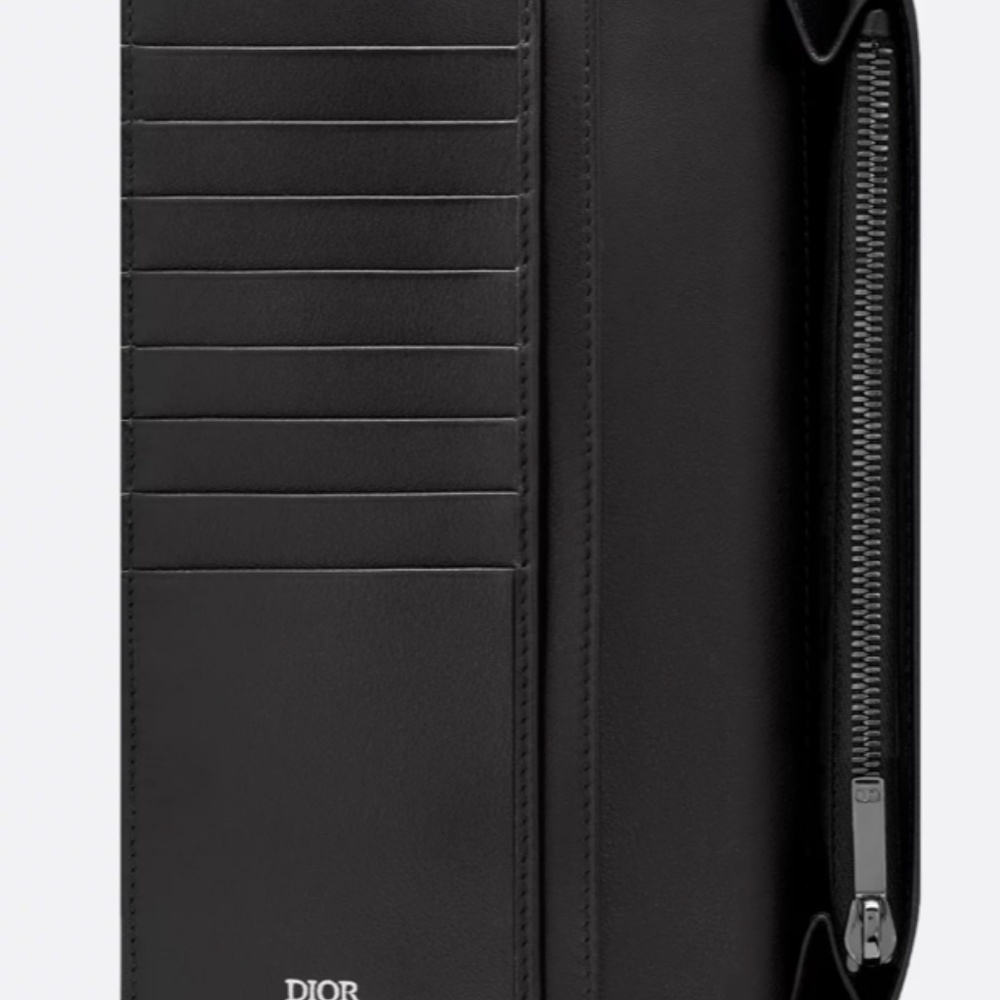 Dior Vertical Long Wallet Beige and Black Oblique Jacquard - Picture 4 of 6